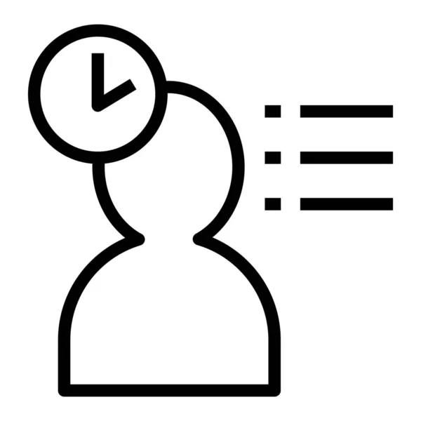 Uhr Pflichtmanagement Ikone Outline Stil — Stockvektor