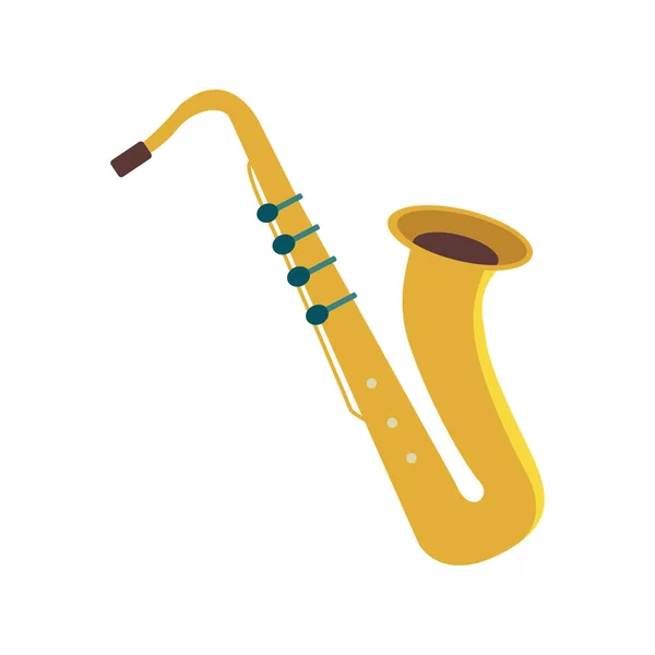 Brass Jazz Musical Instrument Icon Flat Style — Stock Vector