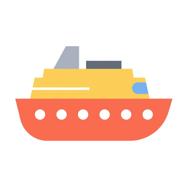 Boat Cruise Sea Icon Flat Style — Stock Vector