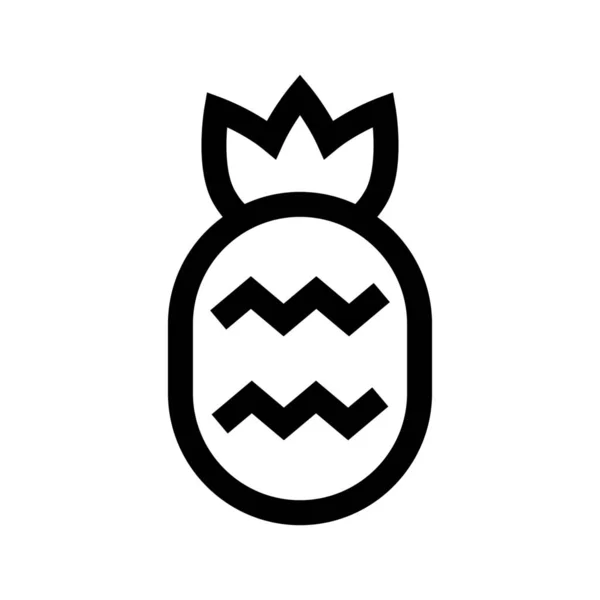 Frisches Obst Ananas Symbol Outline Stil — Stockvektor
