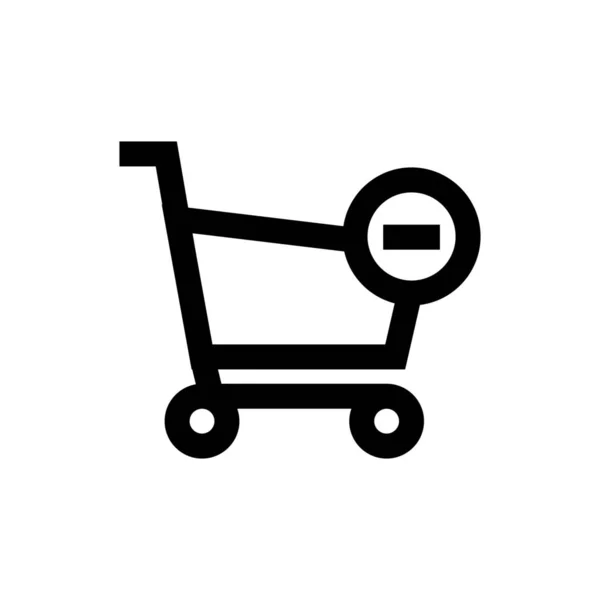 Warenkorb Online Shopping Entfernen Sie Das Symbol Outline Stil — Stockvektor