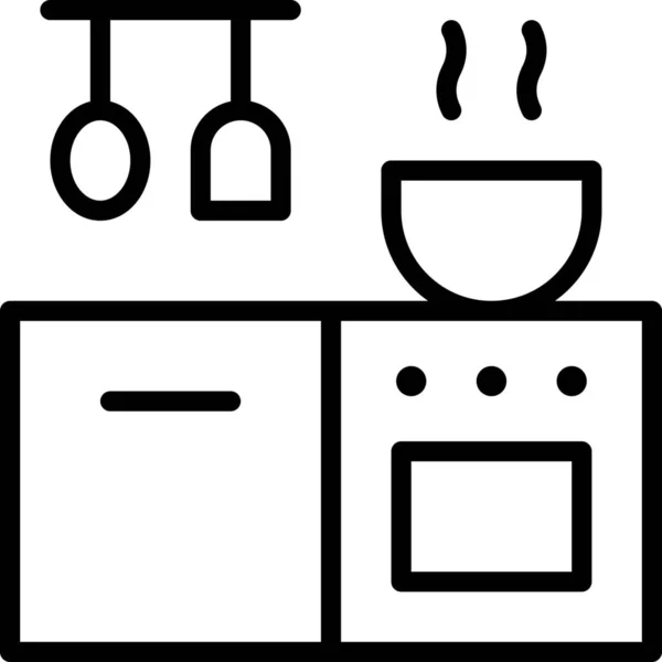 Cooking Cupboard Kitchen Icon — Stock Vector