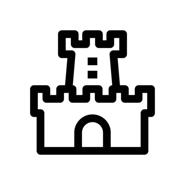 Edificio Castillo Ciudadela Icono Estilo Esquema — Vector de stock