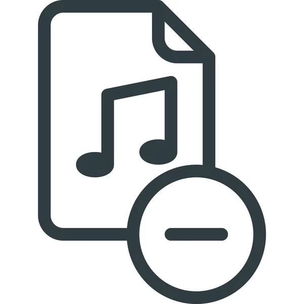 Audio Datei Musik Icon Umriss Stil — Stockvektor