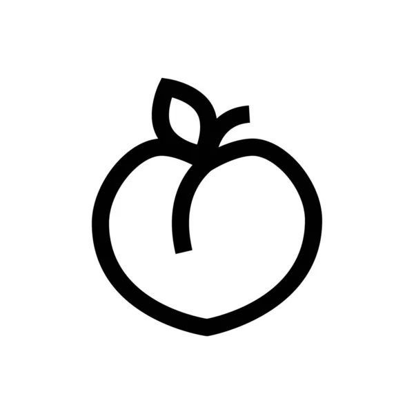 Frisches Obst Bio Symbol Outline Stil — Stockvektor
