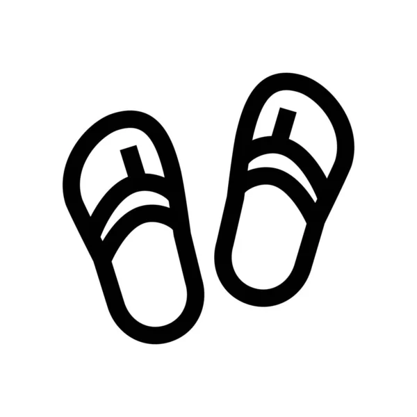 Strandflipflop Schuhe Outline Stil — Stockvektor