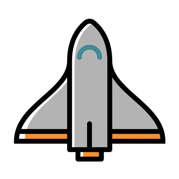 Cohete Rocket002 Icono Espacio Estilo Contorno Lleno — Vector de stock