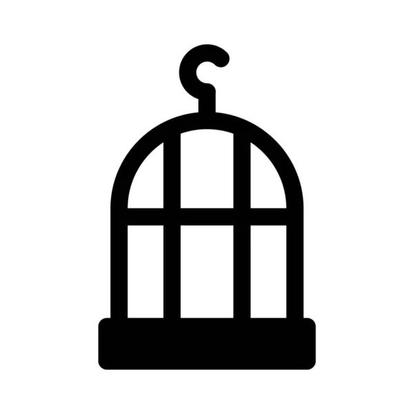 Animal Cage Oiseau Oiseau Cage Icône Style Solide — Image vectorielle