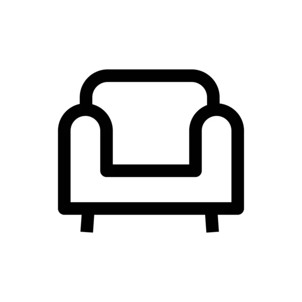 Cadeira Poltrona Ícone Mobiliário Estilo Esboço — Vetor de Stock