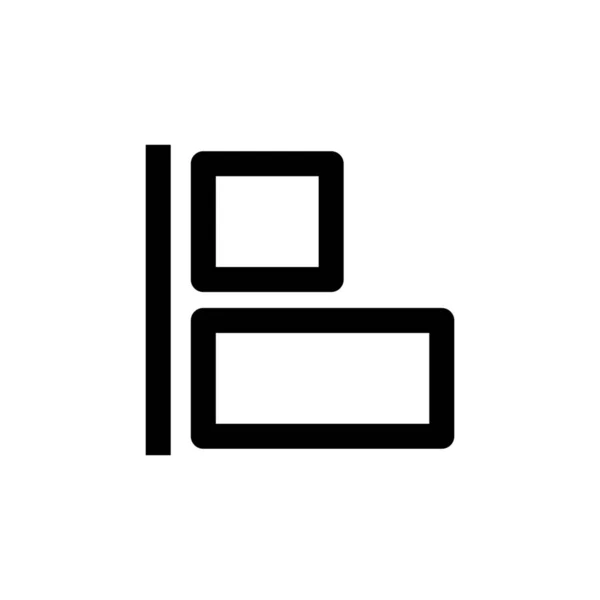 Das Design Werkzeug Layout Symbol Outline Stil Ausrichten — Stockvektor