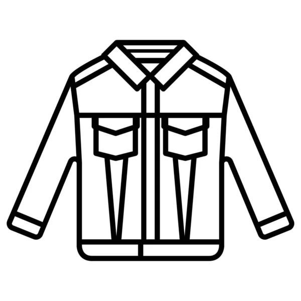 Clothing Fashion Jean Jacket Icon Outline Style — Stock Vector