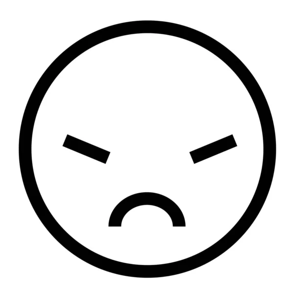 Arg Irriterad Emoticon Ikon Konturstil — Stock vektor