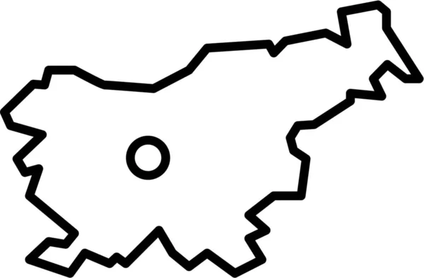 Значок Контура Словения Любляна Стиле Абрис — стоковый вектор