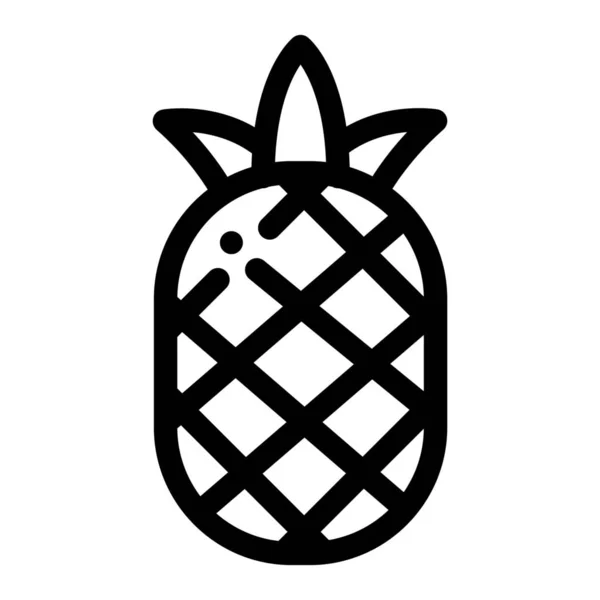 Frisches Obst Ananas Symbol Outline Stil — Stockvektor