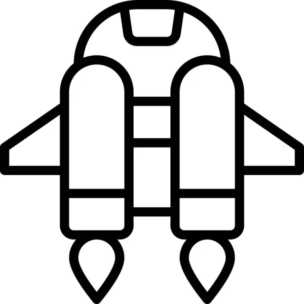Jetpack Rucksack Fliegen Symbol — Stockvektor