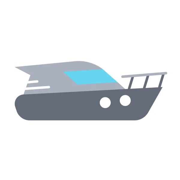 Bateau Moteur Bateau Mer Icône Dans Style Plat — Image vectorielle