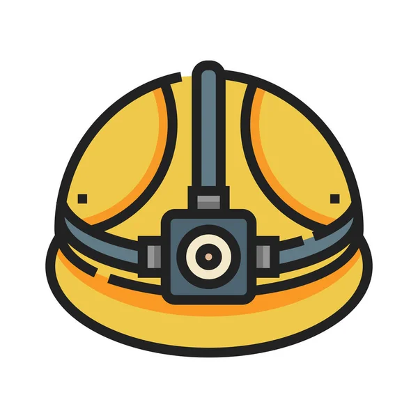 Construction Engineer Hard Icon Filled Outline Style — Stock Vector