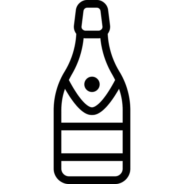 Celebración Botellas Icono Champán Categoría Alimentos Bebidas — Archivo Imágenes Vectoriales