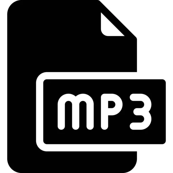 Αρχείο Ήχου Mp3 Εικονίδιο Στερεό Στυλ — Διανυσματικό Αρχείο