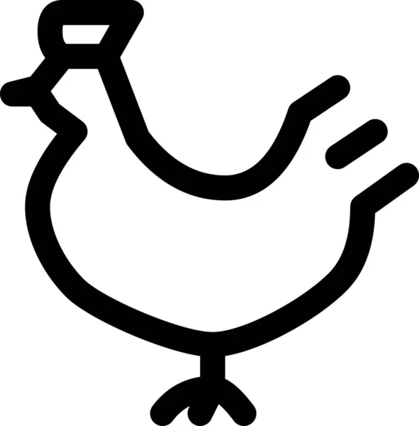 Gallina Ave Pájaro Icono — Vector de stock