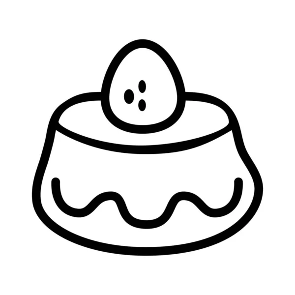 Icône Moulée Gélatine Dessert Dans Style Outline — Image vectorielle