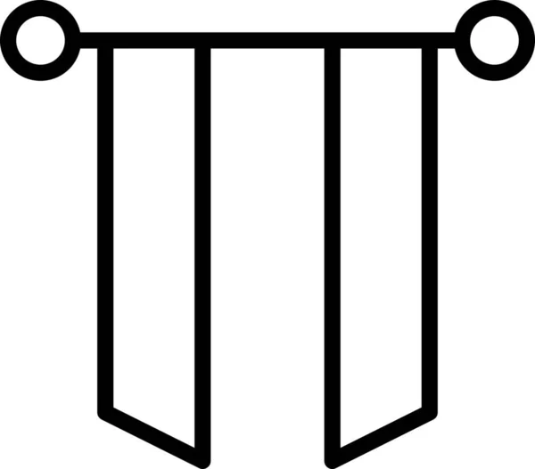 Значок Тканевых Штор Баннеров — стоковый вектор