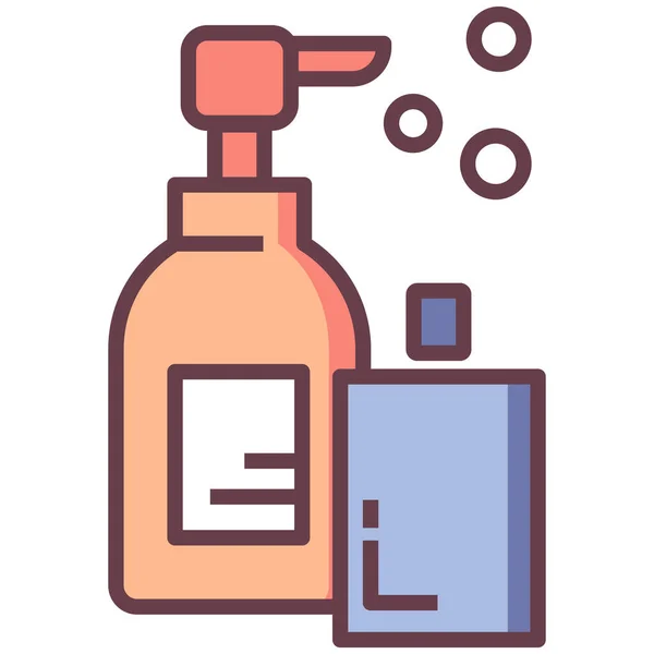 Accesorios Baño Icono Loción Higiene Estilo Contorno Lleno — Vector de stock