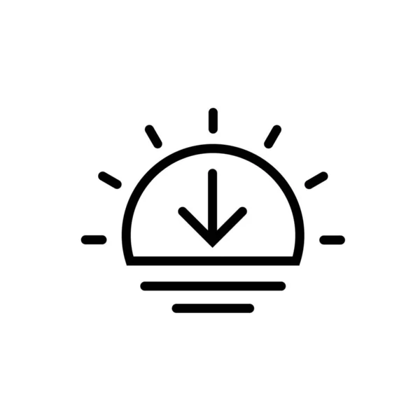 Climate Evening Roundedblack Icon Outline Style — 스톡 벡터