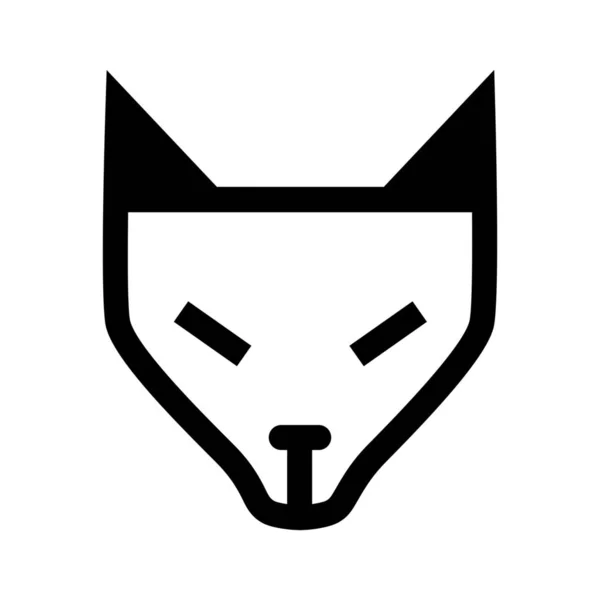 Animal Fox Fox Head Ikone Soliden Stil — Stockvektor