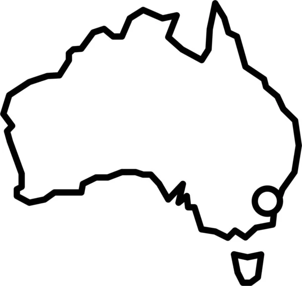 Australie Capitale Icône Pacifique Dans Style Outline — Image vectorielle