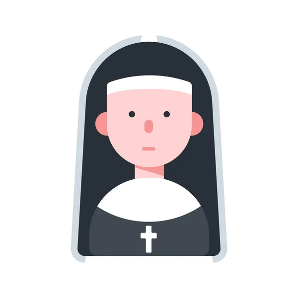 フラットスタイルのアバターカトリックのキャラクターアイコン — ストックベクタ