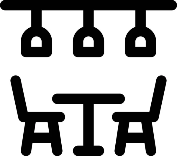Ikona Krzeseł Stołowych Kawiarni — Wektor stockowy
