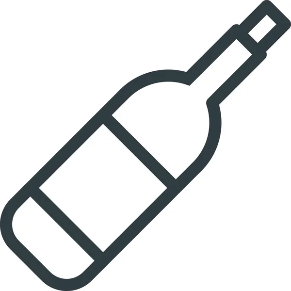 Adicción Alcohol Vino Icono Estilo Esquema — Archivo Imágenes Vectoriales