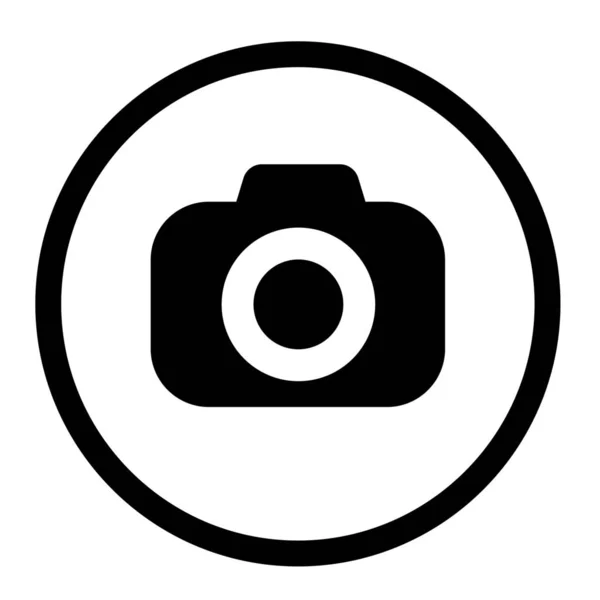 Caméra Photo Icône Dans Style Solide — Image vectorielle