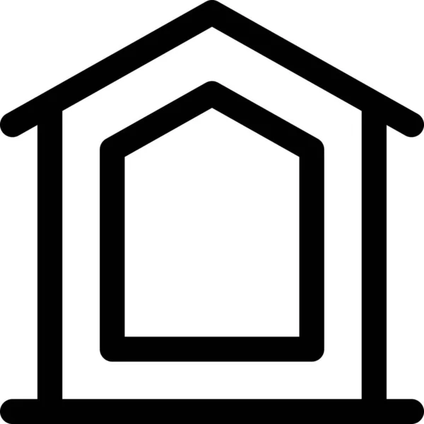 Edificio Icono Aislamiento Casa Estilo Esquema — Vector de stock