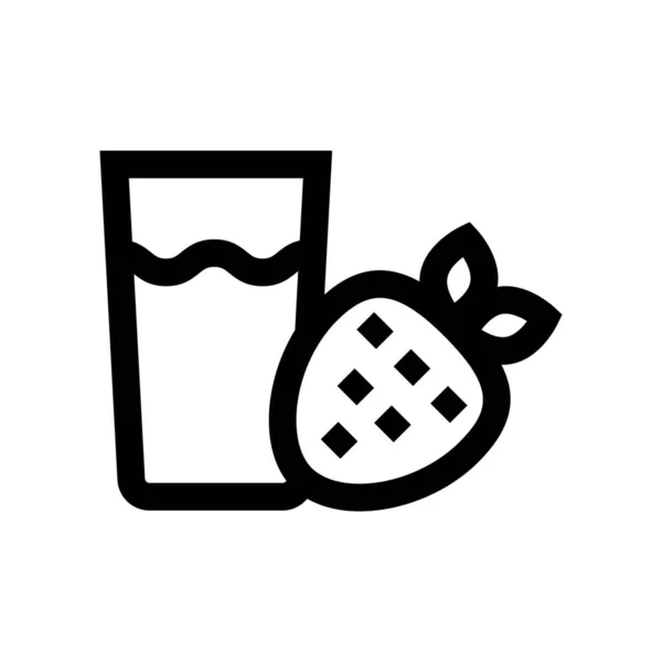 Icône Jus Fruits Frais Dans Style Outline — Image vectorielle