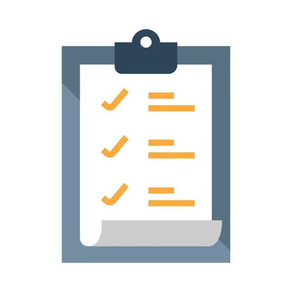 Checklist Clipboard Document Icon Flat Style — Stock Vector