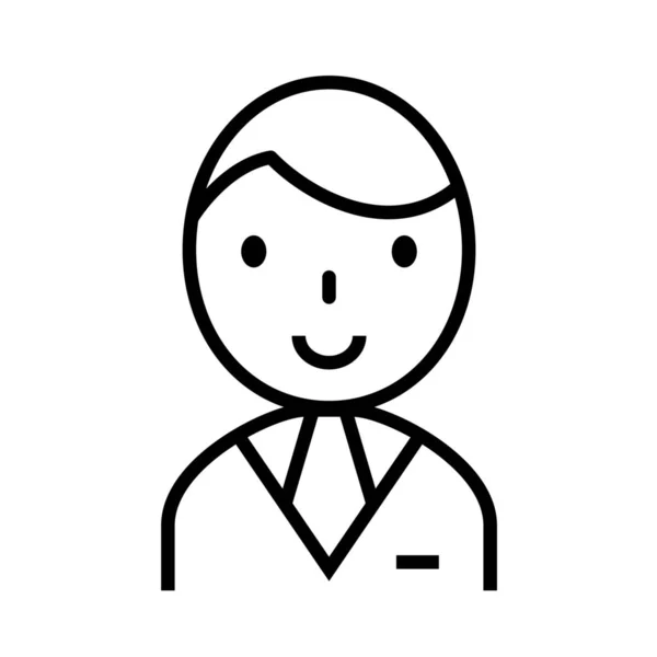 Boss Business Man Icon Outline Style — 스톡 벡터