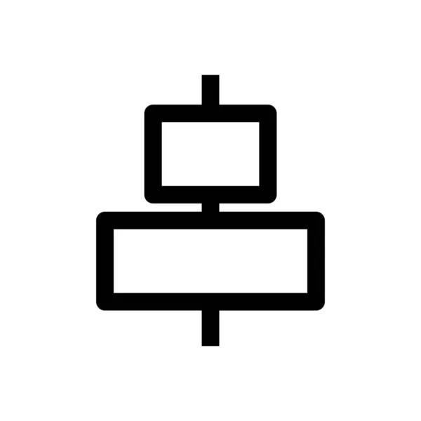 Allineare Icona Dello Strumento Progettazione Centrale Stile Outline — Vettoriale Stock