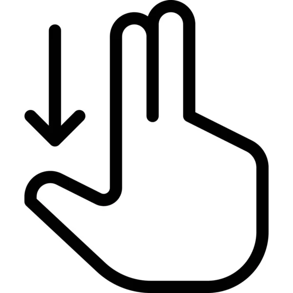 Значок Жеста Вниз Пальца Стиле Контура — стоковый вектор