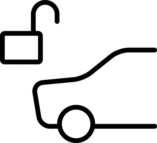 Odemčená Ikona Bezpečnostního Vozu — Stockový vektor