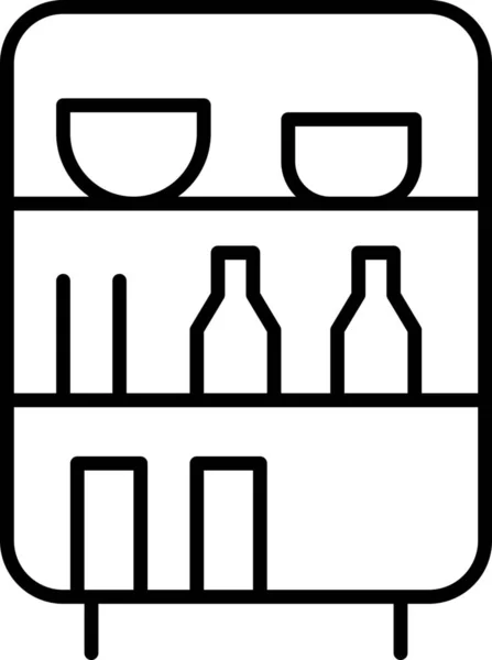 Closet Cupboard Glasses Icon — Stock Vector