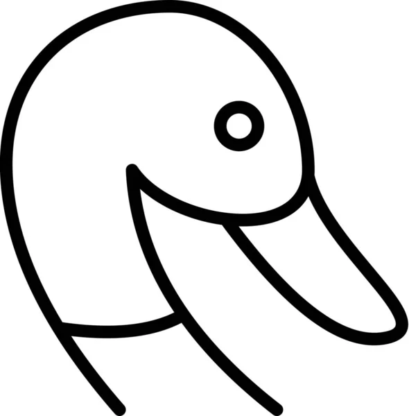 Bird Goose Head Icon — Stock Vector