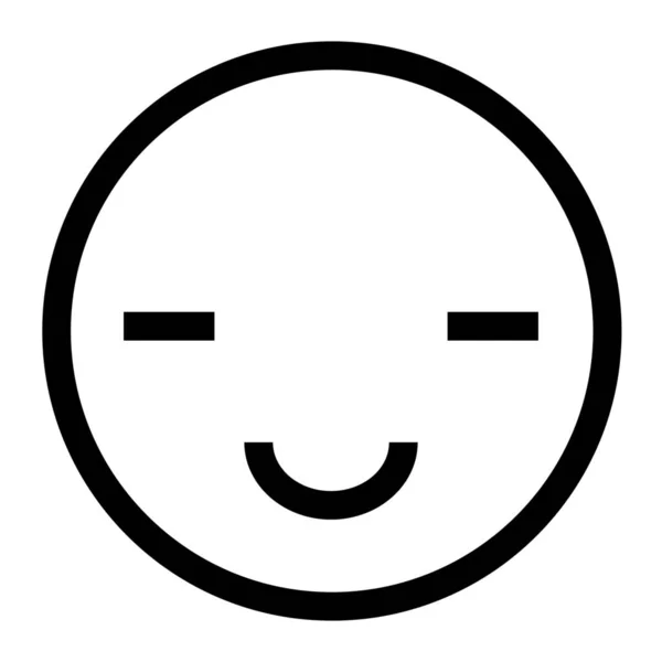 Chill Comfort Emoticon Symbol Outline Stil — Stockvektor