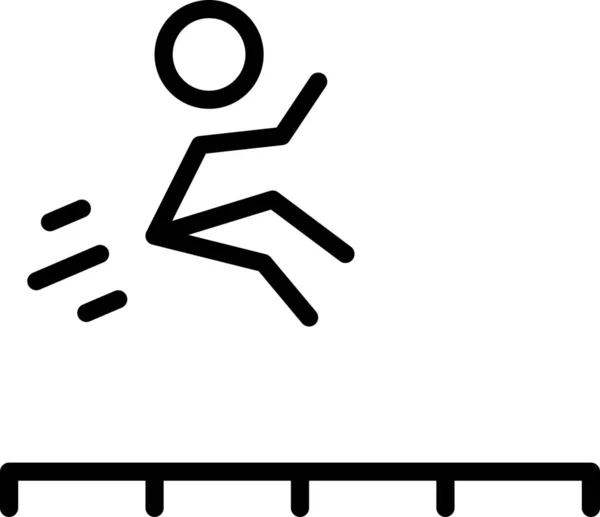 Salto Deporte Distancia Icono — Vector de stock