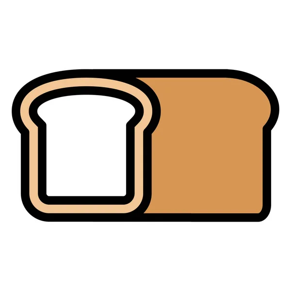 Иконка Хлебного Хлеба Стиле Заполненный Контур — стоковый вектор