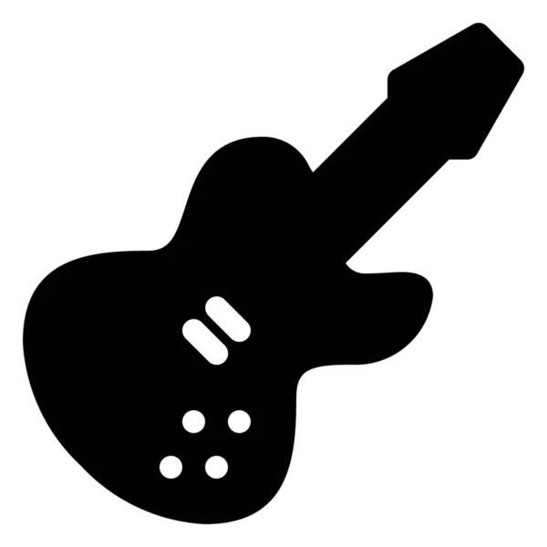 Icono Del Instrumento Guitarra Eléctrica Estilo Sólido — Vector de stock