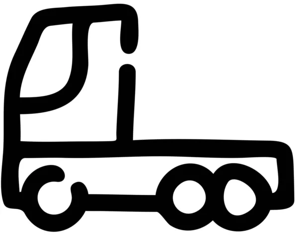 Icono Transporte Camiones Carga Estilo Esquema — Vector de stock