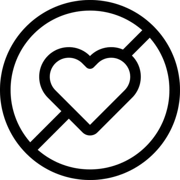 Blocked Love Icon — Stock Vector