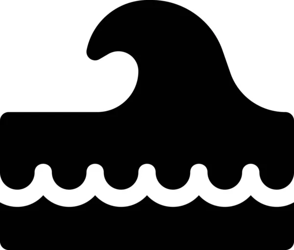 Арка Іконка Вигнутою Водою Суцільному Стилі — стоковий вектор